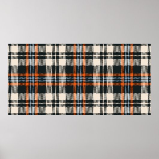 Tartan geruite patroon herfst in zwart, oranje, bl poster (Voorkant)