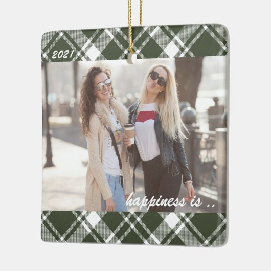 Tartan Gevoeligheid is U als Vriend 2 Foto Keramisch Ornament (Links)