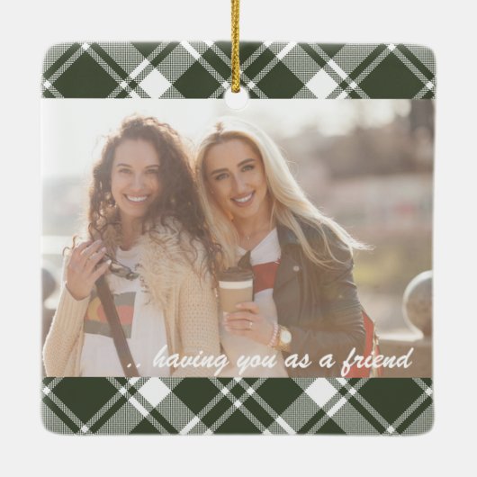 Tartan Gevoeligheid is U als Vriend 2 Foto Keramisch Ornament (Achterkant)