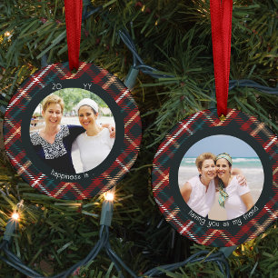 Tartan Gevoeligheid is U als Vriend 2 Foto Keramisch Ornament