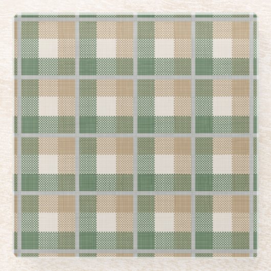 Tartan Glazen Onderzetter (Voorkant)