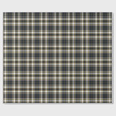 Tartan - Graphite Ivory en Mustard Gold Cadeaupapier (Vlak)