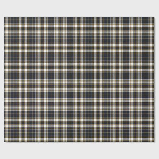 Tartan - Graphite Ivory en Mustard Gold Cadeaupapier (Vlak)