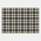 Tartan - Graphite Ivory en Mustard Gold Inpakpapier Vel (Voorkant)