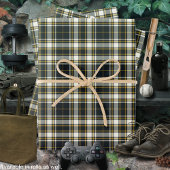 Tartan - Graphite Ivory en Mustard Gold Inpakpapier Vel