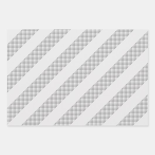 Tartan Grey White Pattern Elegant Inpakpapier Vel (Voorkant 2)