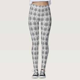 Tartan grijs lint voor bewustzijn van botkanker leggings