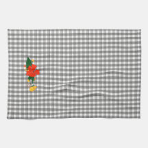 Tartan grijze eenvoudige wilde bloemenpatroon