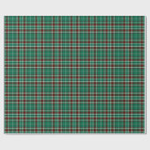 Tartan - Groen wit en Russet rood Cadeaupapier (Vlak)