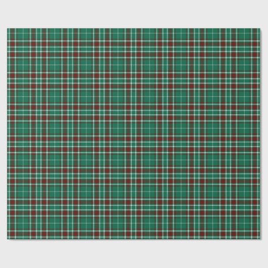 Tartan - Groen wit en Russet rood Cadeaupapier (Vlak)
