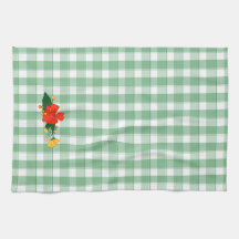 Tartan groene eenvoudige wilde bloemenpatroon