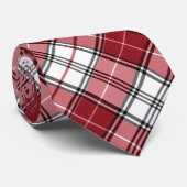 Tartan grote ruit in karmozijnrood en wit stropdas (Opgerold)