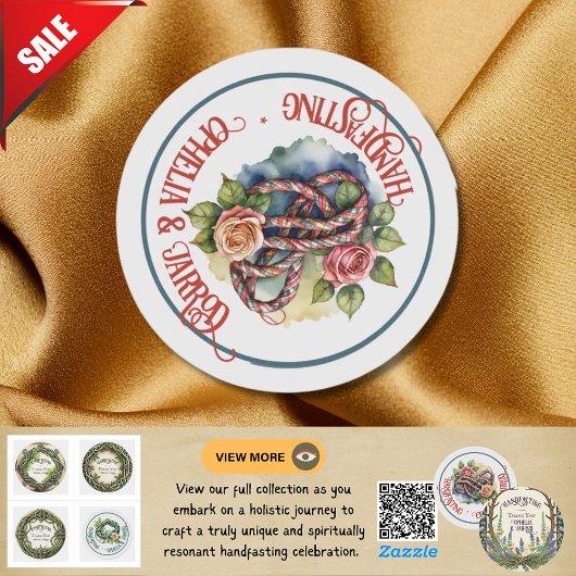 TARTAN HANDFASTING STICKERS VOOR FAVORIETE ENVELOP