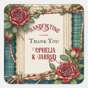 TARTAN HANDFASTING STICKERS VOOR FAVORS ENVELOPES