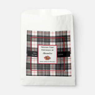 Tartan Handgemaakte Shave Zeep Product Label Bedankzakje