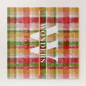 Tartan Hard Plaid Custom Monogrammed Legpuzzel (Horizontaal)