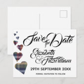 Tartan Hartelijk sparen het Briefkaart Datum (Voorkant / Achterkant)