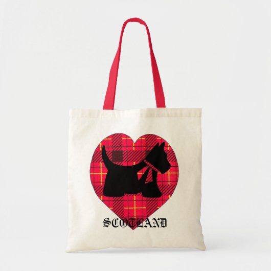 Tartan Heart Scottie Bag Tote Bag (Voorkant)