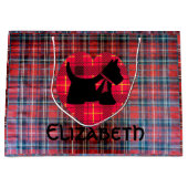 Tartan Heart Scotty Large Gift Bag Groot Cadeauzakje (Voorkant)
