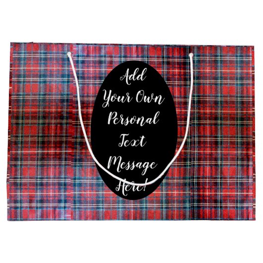 Tartan Heart Scotty Large Gift Bag Groot Cadeauzakje (Achterkant)