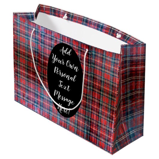Tartan Heart Scotty Large Gift Bag Groot Cadeauzakje (Achterkant Gekanteld)