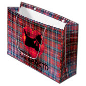 Tartan Heart Scotty Large Gift Bag Groot Cadeauzakje (Voorkant Gekanteld)