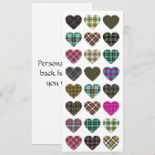 Tartan Heart Wedding Invite Kaart (Voorkant / Achterkant)