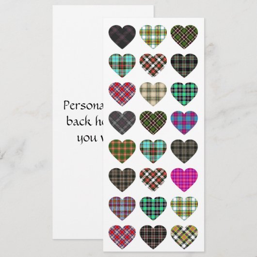 Tartan Heart Wedding Invite Kaart (Voorkant / Achterkant)