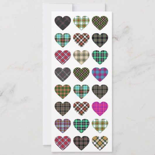 Tartan Heart Wedding Invite Kaart (Voorkant)