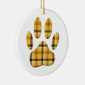 Tartan Hond Pootafdruk Keramisch Ornament (Rechts)