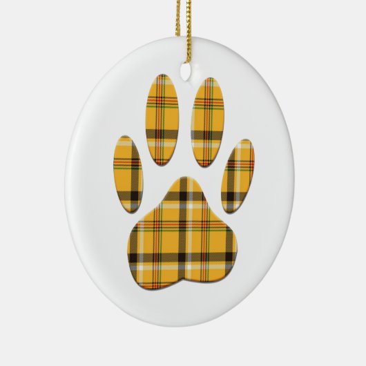 Tartan Hond Pootafdruk Keramisch Ornament (Rechts)