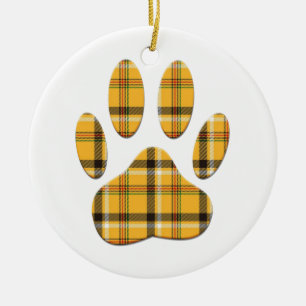 Tartan Hond Pootafdruk Keramisch Ornament