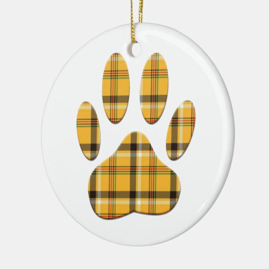 Tartan Hond Pootafdruk Keramisch Ornament (Links)