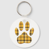 Tartan Hond Pootafdruk Sleutelhanger (Voorkant)