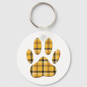 Tartan Hond Pootafdruk Sleutelhanger