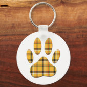 Tartan Hond Pootafdruk Sleutelhanger (Voorkant)