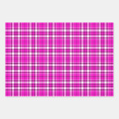 Tartan - Hot Roze-Wit-Zwart Inpakpapier Vel (Voorkant 3)