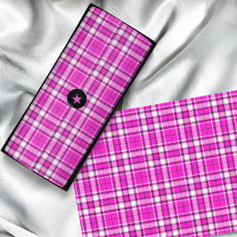 Tartan - Hot Roze Wit Zwart Tissuepapier