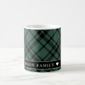 Tartan Hunter Green Pset Custom Family Monogram Koffiemok (Center)