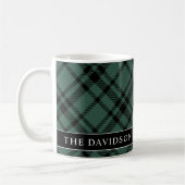 Tartan Hunter Green Pset Custom Family Monogram Koffiemok (Links)