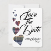 Tartan Huwelijk Save The Date Kaart (Voorkant)