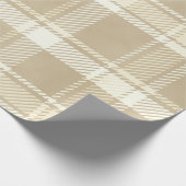 Tartan in beige, crème en Bleek geel Cadeaupapier (Hoek)