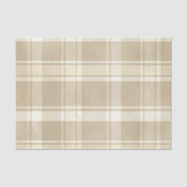 Tartan in beige, crème en Bleek geel Tissuepapier