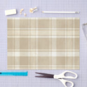 Tartan in beige, crème en Bleek geel Tissuepapier (Craft)
