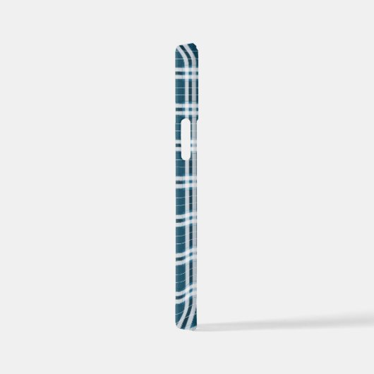 Tartan in blauw en wit iPhone hoesje (Rechterkant)