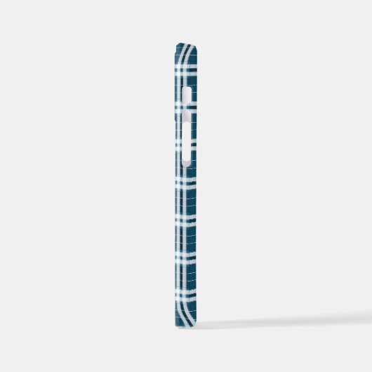 Tartan in blauw en wit iPhone hoesje (Linkerkant)