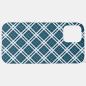 Tartan in blauw en witte iPhone Case Hoesje (Achterkant horizontaal)