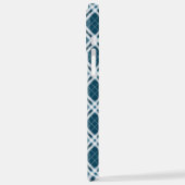 Tartan in blauw en witte iPhone Case iPhone Hoesje (Linkerkant)