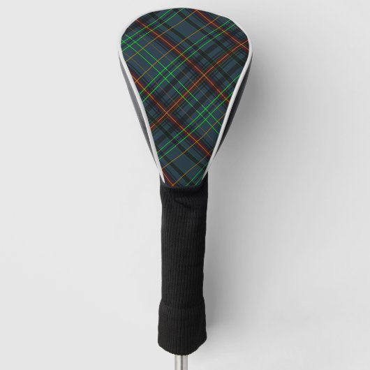 Tartan in blauw, oranje, groen... golfheadcover (Voorkant)