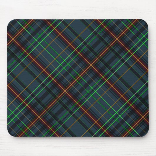 Tartan in blauw, oranje, groen... muismat (Voorkant)